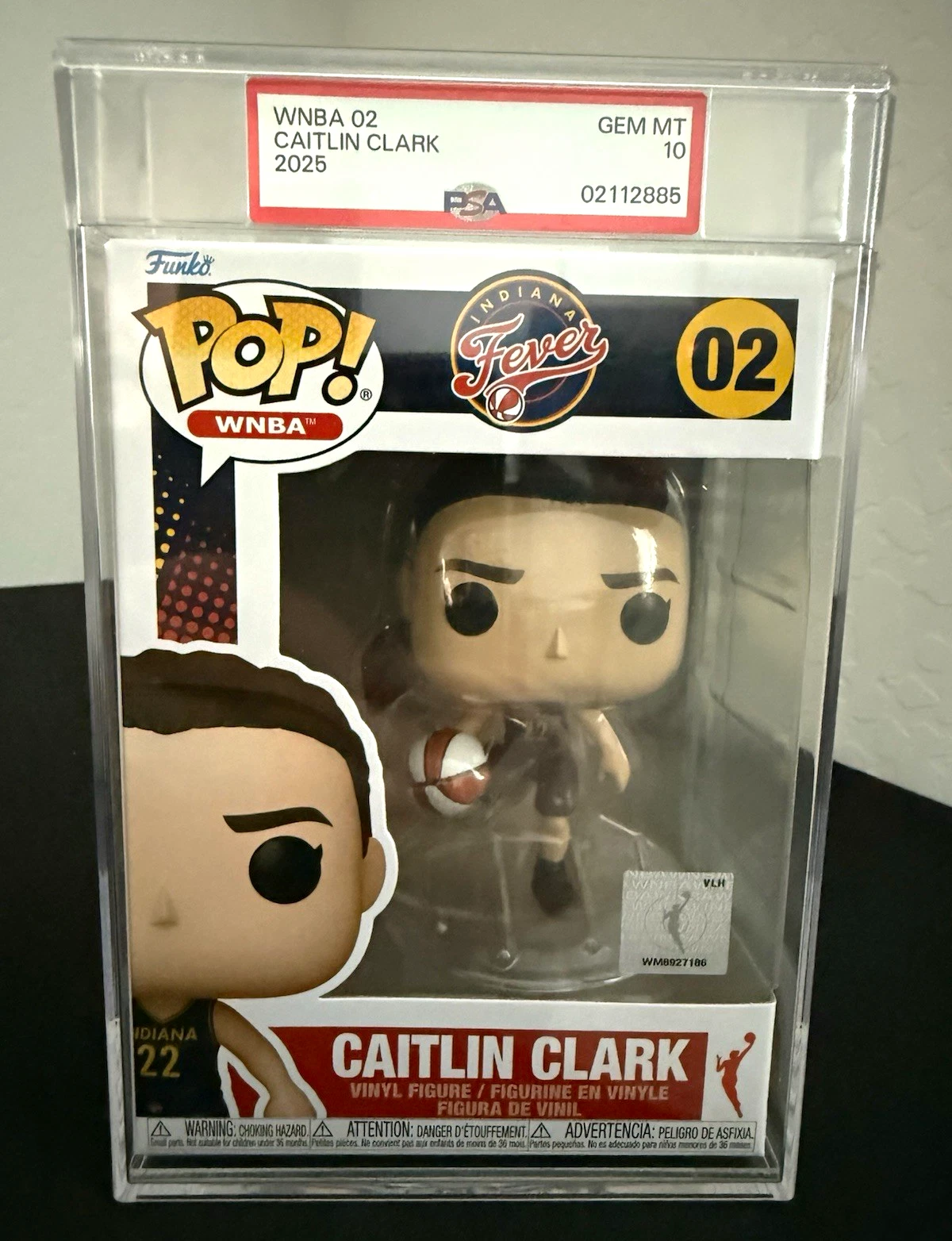 Funko Pop! WNBA Caitlin Clark Indiana Fever #02 PSA Gem MT 10 2025 Cert 02112885