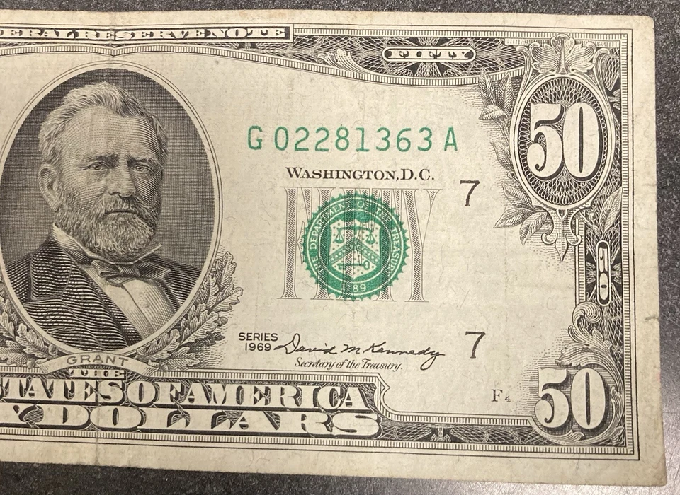 Series 1969 50 Dollar Bill Federal Reserve Note - Image 3 of 4