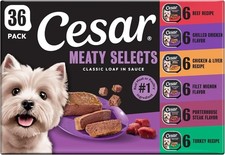 Cesar Wet Dog Food Classic Loaf in Sauce Grilled Chicken, Filet Mignon, Porterho