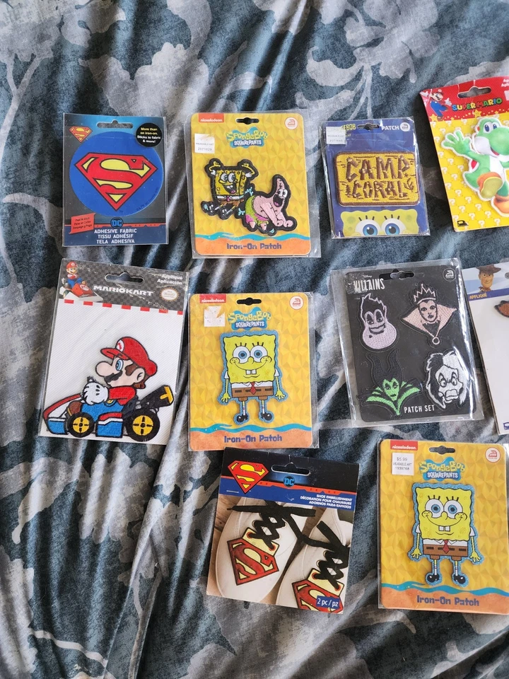 30 DISNEY, Pixar, Dc, Nickelodeon, Mario Mixed Iron On Patches, Resell, Gifts,   - Image 2 of 4