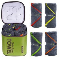4Monster 4-Pack Quick Dry Microfiber Travel Towels 24" x 48", 4-army Green