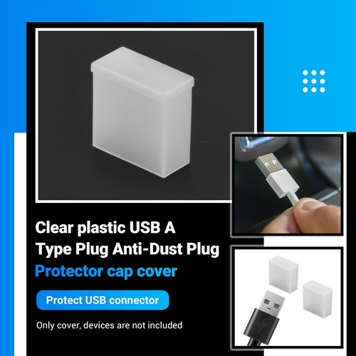 1X(10 pcs klar Plastik USB Typ A Stecker staubdicht Stecker Stopper Schutz 2831 - Photo 7/7