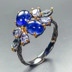 Vintage ring Blue Sapphire Ring 925 Sterling Silver Size 8.25 /R466966
