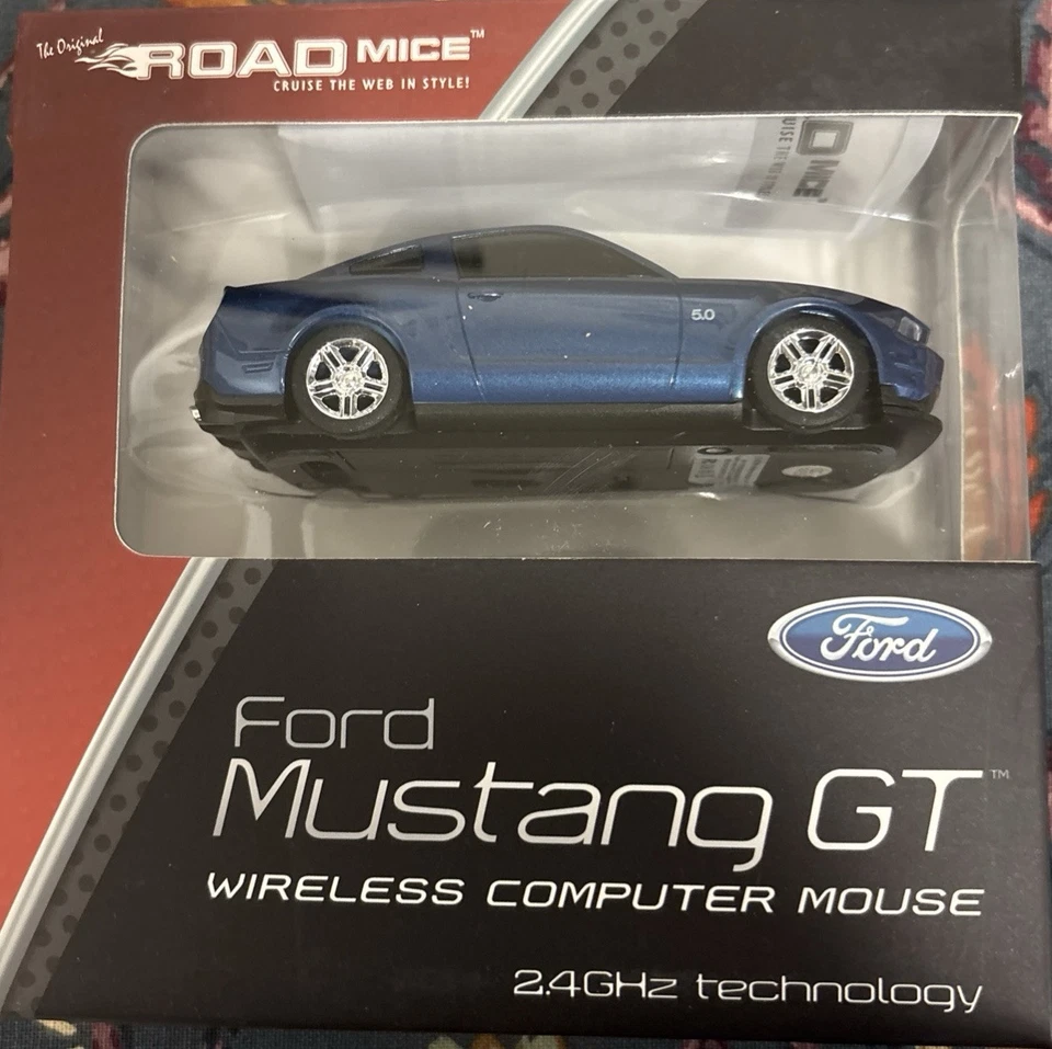Road Mice Ford Mustang 5.0 GT Blue Wireless Computer Mouse - Image 2 of 3