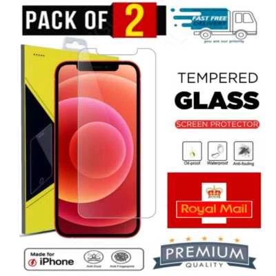 Screen Protector for iPhone 16 15 13 12 XR 14 17 Pro Max Gorilla Tempered Glass