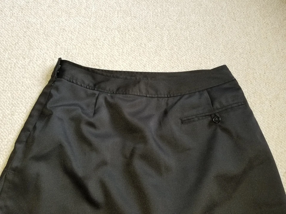 Mujer Skort-ASHWORTH-GOLF-negro elástico rendimiento frente plano-8 Foto 4 de 4