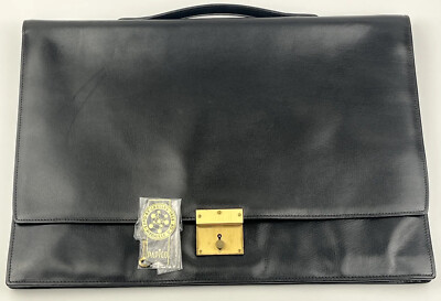 Vintage Papico Leder Aktentasche - Expo Bruxelles 1958 Medaille D'OR - Schwarz