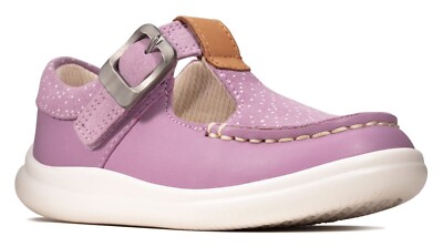 BNIB Clarks Toddler Girls CLOUD ROSA Lilac Leather Shoes UK