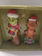 Dr Seuss The Grinch and Max Christmas Holiday Salt and Pepper Shakers.