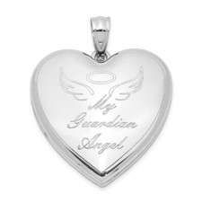 Cremation Jewelry Sterling Silver Guardian Angel Ash Holder Heart Locket Pendant