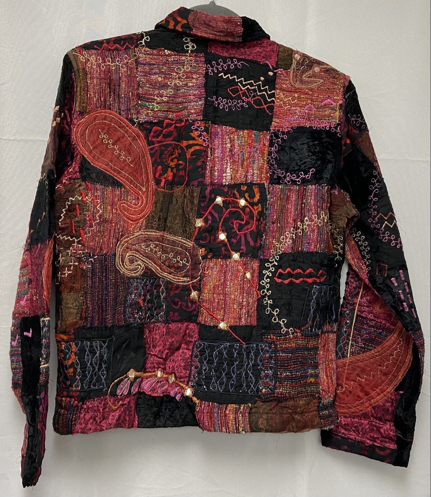 CHICO’S Design Jacket Coat Patchwork Tapestry Qui… - image 3