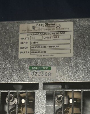 Post Glover dynamic braking resistor
