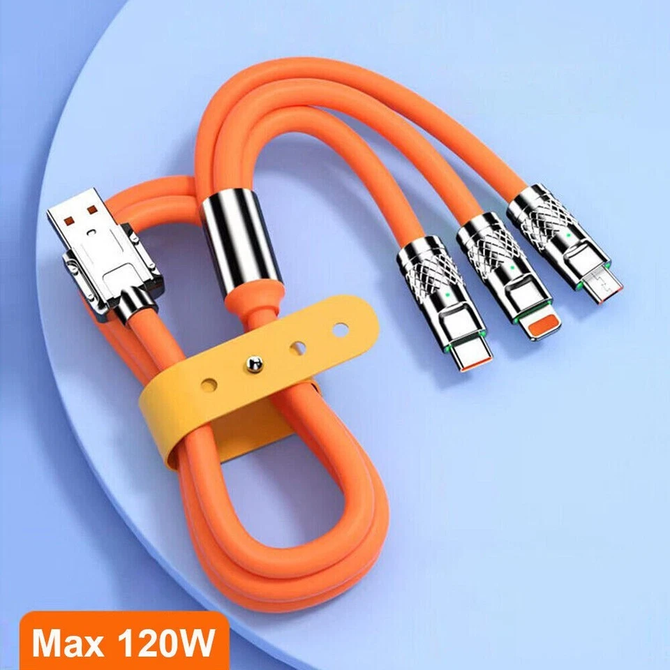 3in1 Multi FAST CHARGER USB Charging Cable For Android & Type C/micro - Image 4 of 4