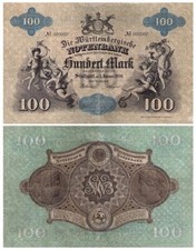 Sto guldenów, 100 guldenów, Federalny Bank Wirtembergii, 1890, reprodukcja