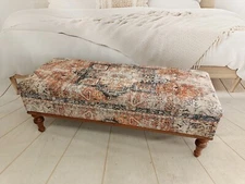 Handmade furniture, Hidden storage, Ottoman bench, Bohemian bench, Footstool 