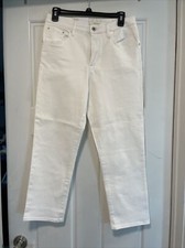Ella Moss Women's Slim Straight Ankle High Rise Jeans, White, 6, 28 New With Tag