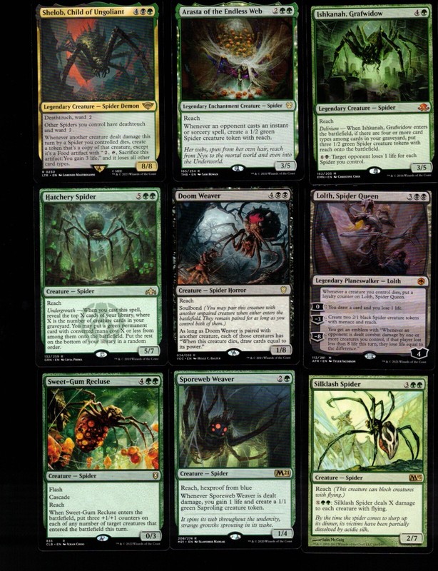 Spider Web-Shelob-100 Card Magic the Gathering Commander Deck-Rare-Mythic-MTG