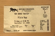 2008 ALICIA KEYS MGM GRAND FOXWOODS CASINO CONCERT TICKET STUB C27