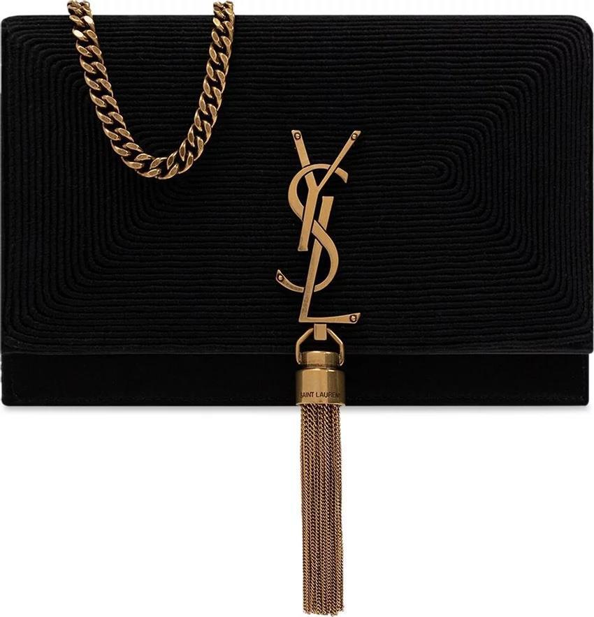 Portafoglio Saint Laurent YSL Monogram Kate Nappa Raso Tracolla su Catena Borsa $2190