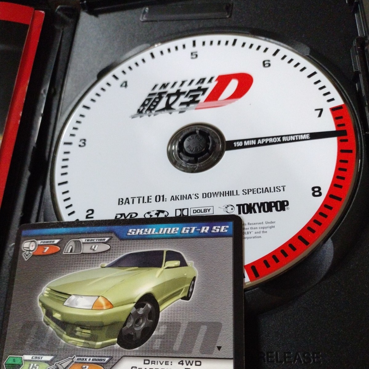 Initial D Battle 1: Akinas Downhill (DVD, 2003) with Card Anime Honda CRX  AE86