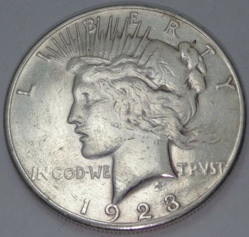 Peace silver dollar Uncirculated -1923 S, A precious 100 years old coin!