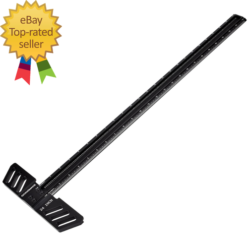Holzbearbeitung T-Quadrat 24 Zoll Aluminiumlegierung T Vierkant Lineal 1/32" Loch Scheuern Gu - Bild 2 von 7
