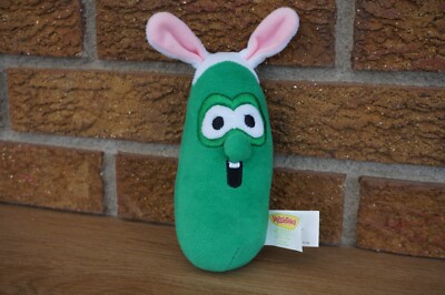 PLUSH Easter VEGGIETALES Larry the CUCUMBER Bunny Rabbit Ear Soft Toy Doll 7-8''