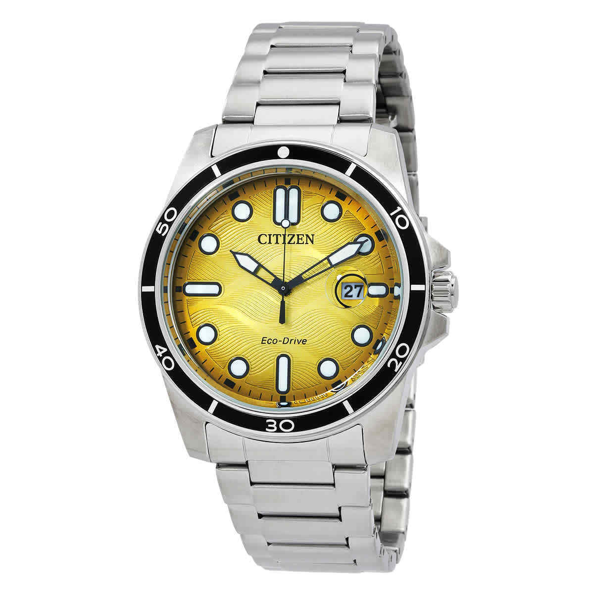 Citizen Marine 1810 Eco-Drive Yellow Dial Men's Watch AW1816 Citizen Marine 1810 Eco-Drive Yellow Dial Men's Watch AW1816