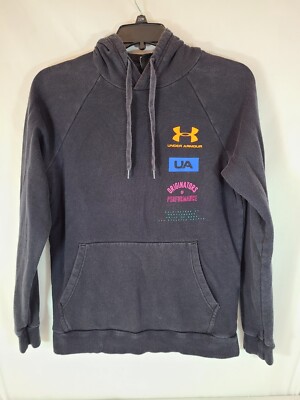 Mens Under Armour Hoodie Size S Black Originators Of Performance Graphics 