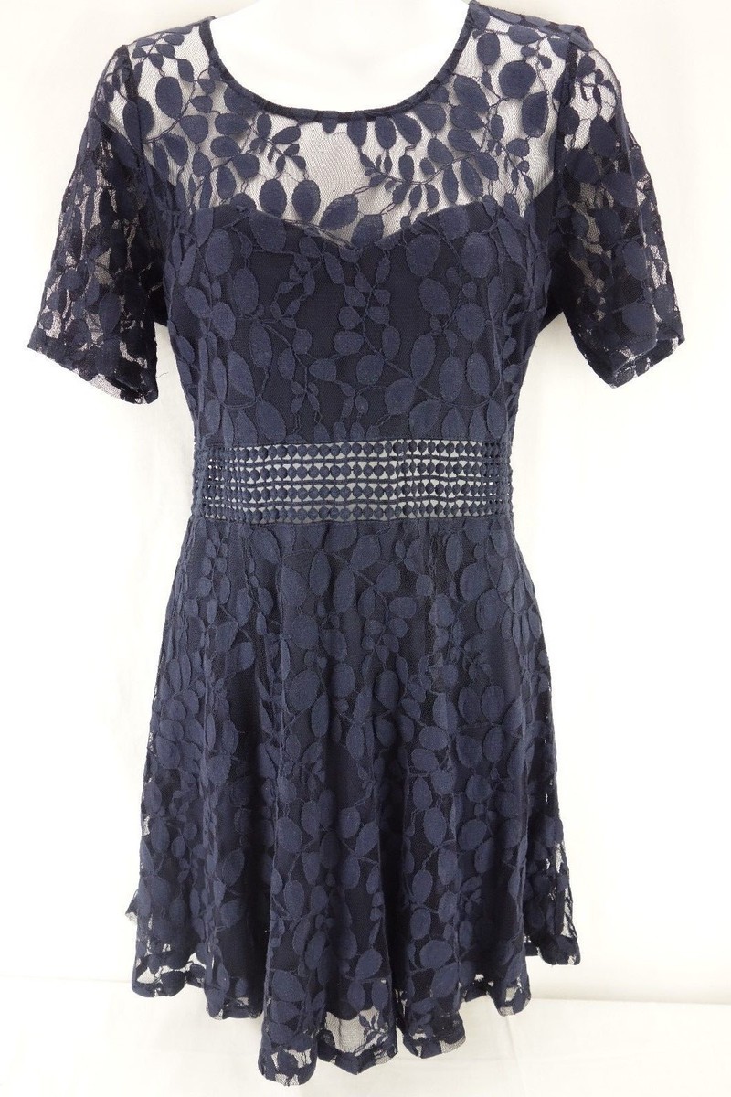 sequin hearts blue dress Royal Blue Dress with Lace Trim by Sequin Hearts/ Size 13