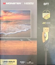 Monster 4K HDR Ultra HD Gold 60Hz 21.0Gbps 6ft HDMI Cable - Premium HDMI - NEW