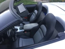 Chevy C5 Synthetic Leather Sports Seat Covers In Gray & Black Color (1997-2004)