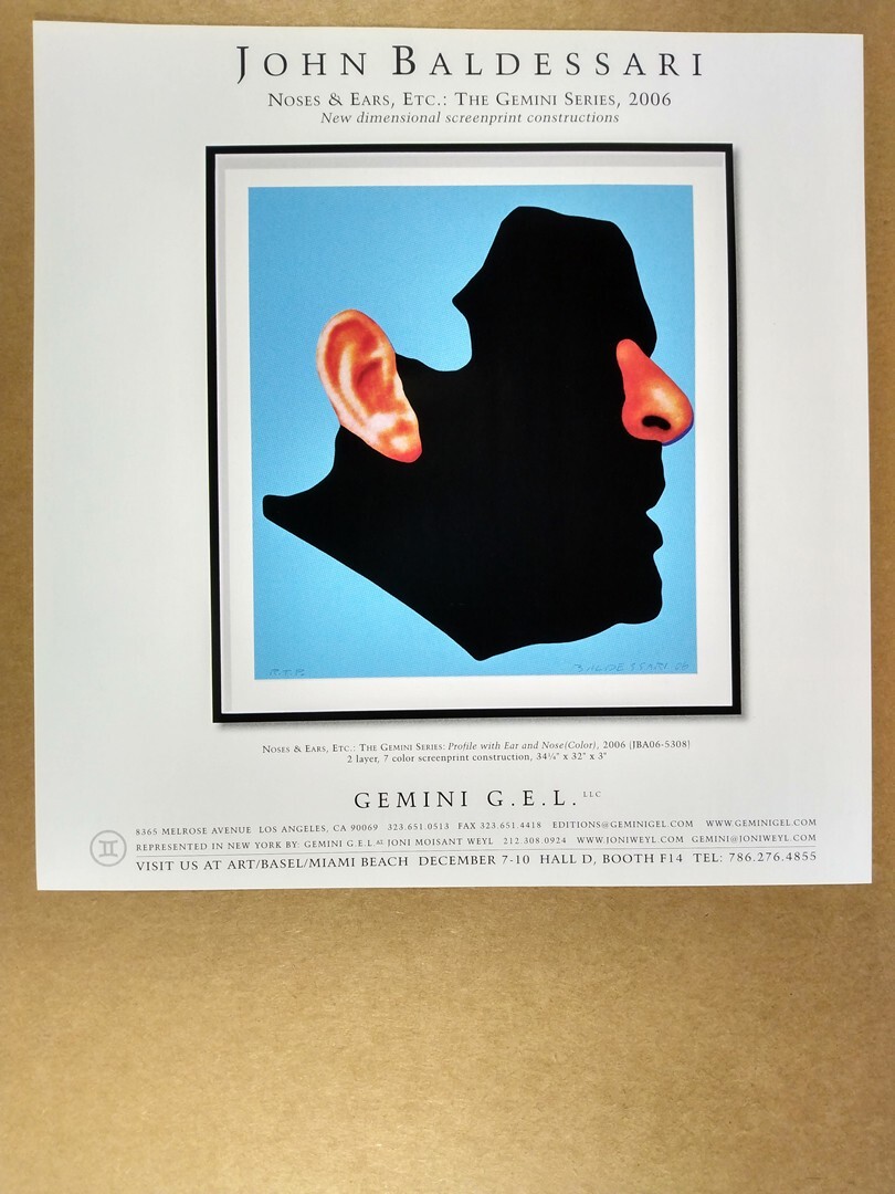 John Baldessari ポスター 2006 John Baldessari Noses & Ears Etc The Gemini Series