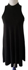 Hollister Black Ribbed Knit Swing Little Black Dress Women’s Size S
