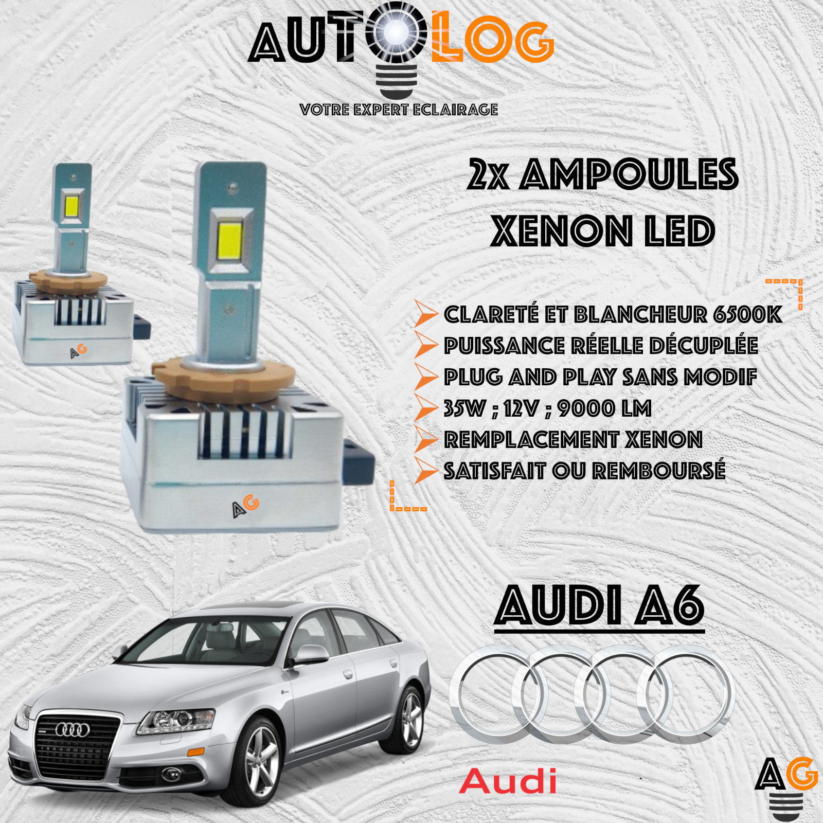 Kit xénon LED Audi A6 C6 éclairage de nuit pour trajets hivernaux