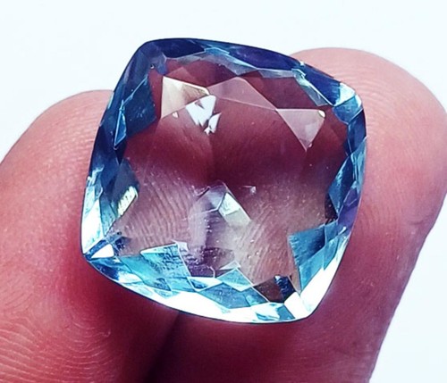 Cushion Cut Aquamarine 11.30 Ct Loose Gemstone Certified With Free Gift - Picture 4 of 8