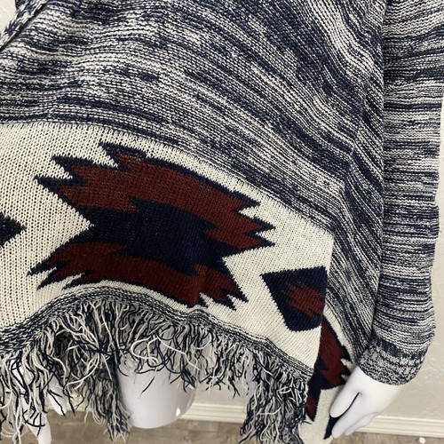 Arizona Jeans Womens Size S Open Waterfall Front Aztec Print Cardigan Fringe - Picture 5 of 10