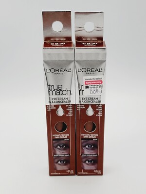L'Oreal Paris True Match EyeCream in a Concealer, 0.4 fl oz, C9-10 deep. QTY:2