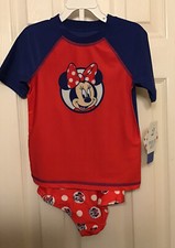 NWT Disney Junior Minnie Mouse 2 piece SwimSet Toddler Girl Sz 3T UPF50
