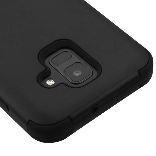 Funda HÍBRIDA para Samsung Galaxy J2/pura/núcleo con armadura de impacto cubierta de goma NEGRA Foto 4 de 4