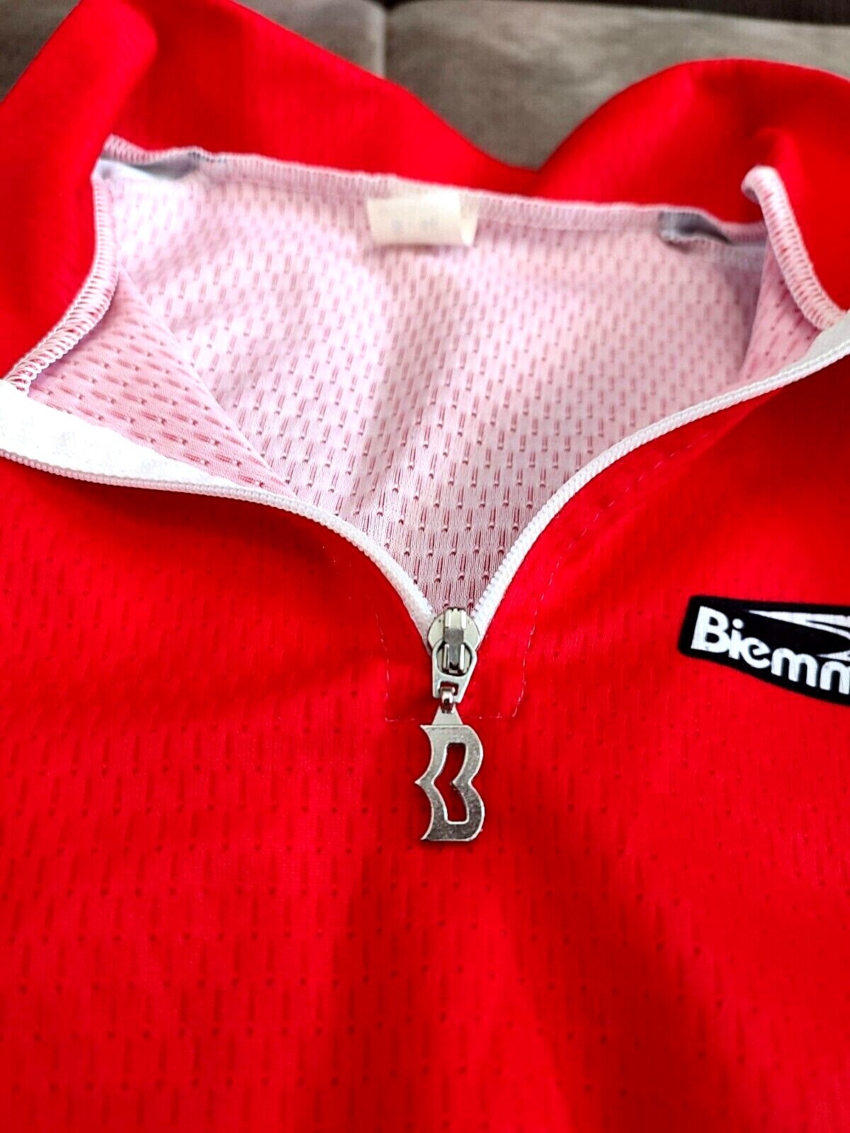 Biemme Cycling Jersey Size 2 Small S Red Short Sleeve Men's Casual Italy Made