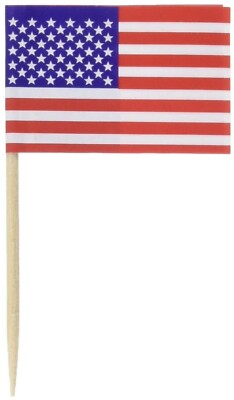 Pkgd U S Flag Picks   (50/Pkg) Red/White/Blue 2½'' Each Tooth Pick 2021 Brand New