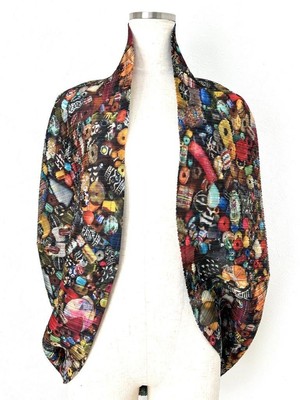 PLEATS PLEASE ISSEY MIYAKE Rare Print Pattern Bolero Beadlo Stone 
