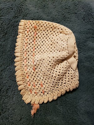 Antique Crochet Baby Bonnet from Late 1800s- Early Darling