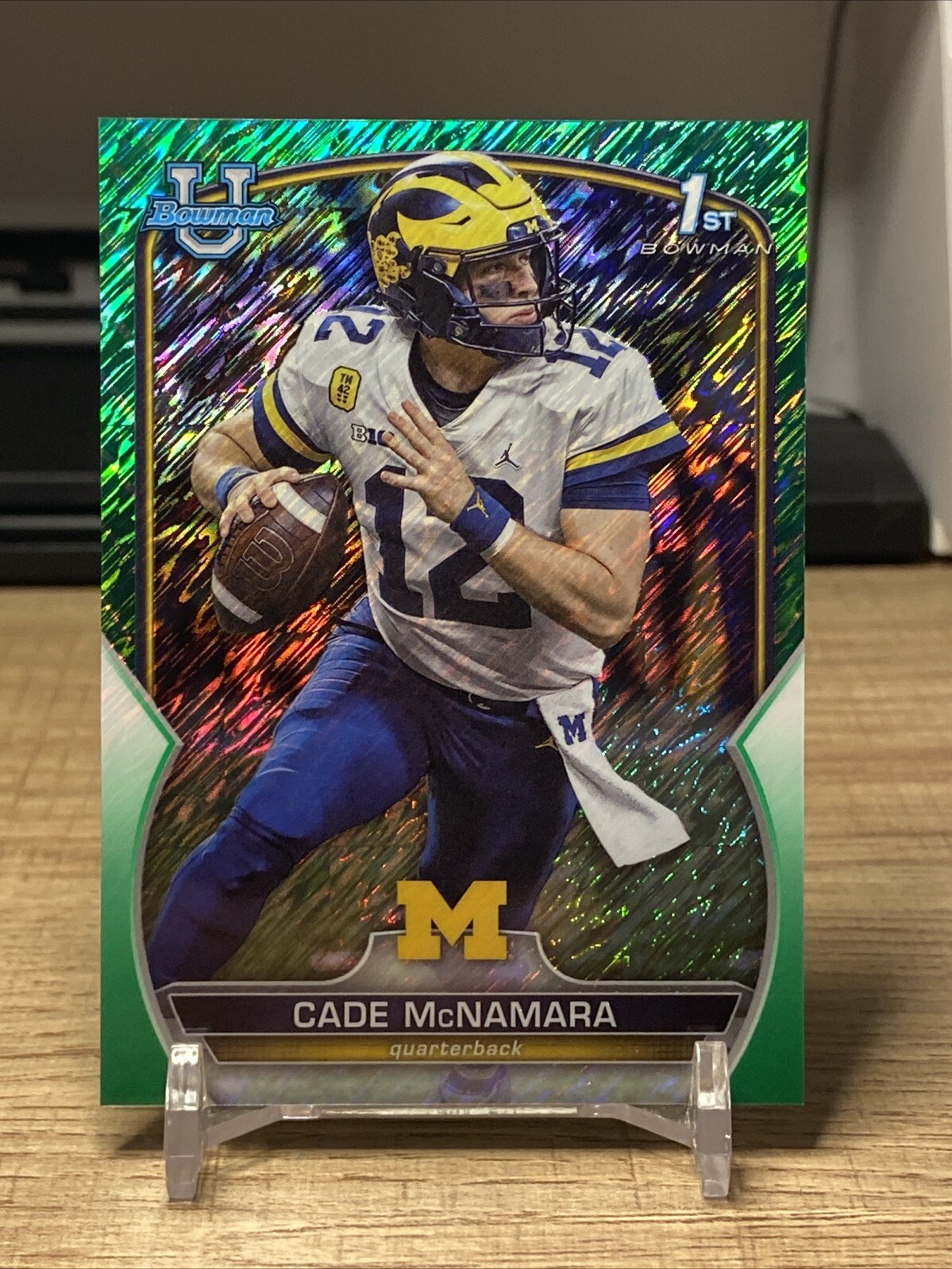 Cade McNamara 2022 1st Bowman U Chrome RARE #/99 GREEN SHIMMER REFRACTOR (RC)