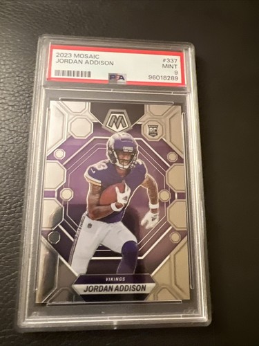 2023 Mosaic Jordan Addison RC #337 Silver PSA 9 MINT VIKINGS - Picture 1 of 2