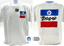 Ash T-Shirt w/ Large Red White & Blue 1972 Mopar Logo / Emblem (Licensed)
