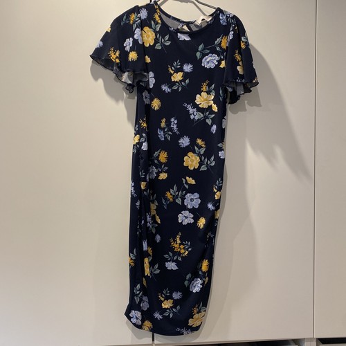 Umstandskleid Sommer Umstandsmode Kleid Schwangerschaft blau Blumen eng h&m XS - Bild 2 von 6