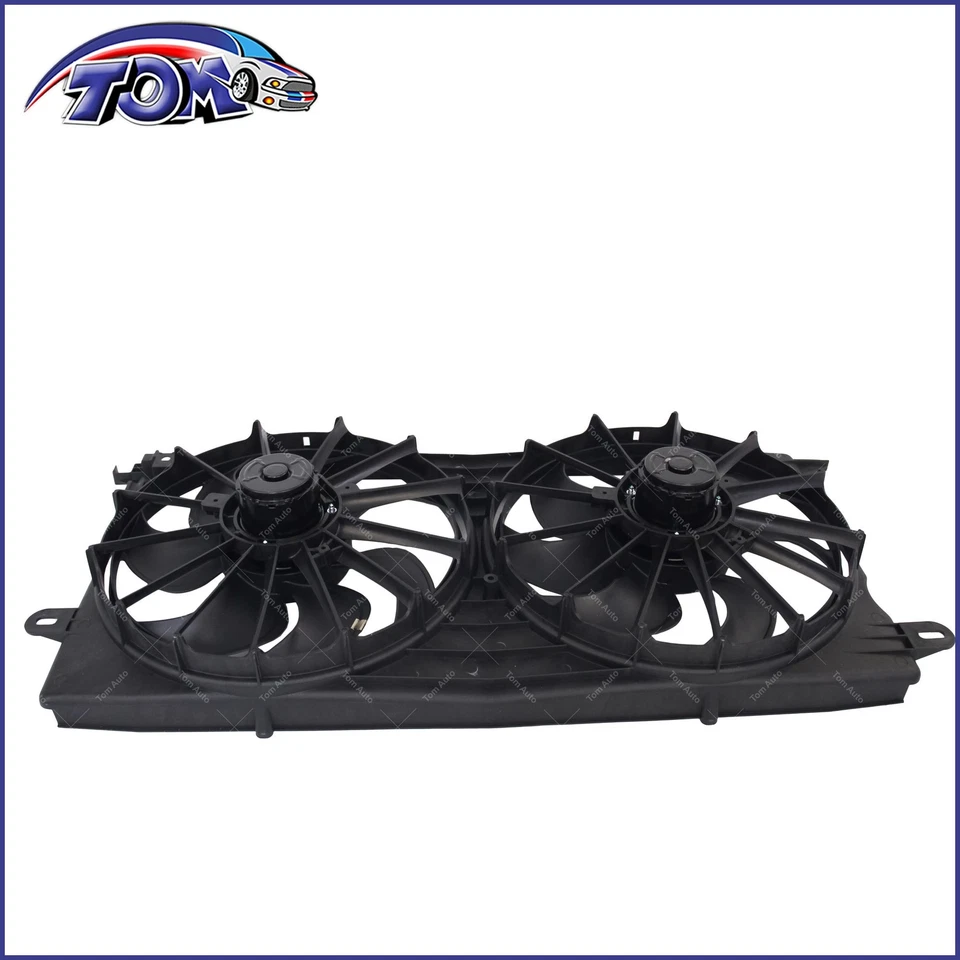 Nuevo conjunto de ventilador de refrigeración doble condensador de aire acondicionado para Park Avenue 1997-2005 12362557 Foto 3 de 3