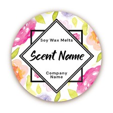 144 Personalised Stickers Wax Melt Candle Scent Floral Labels 30mm Glossy Flower